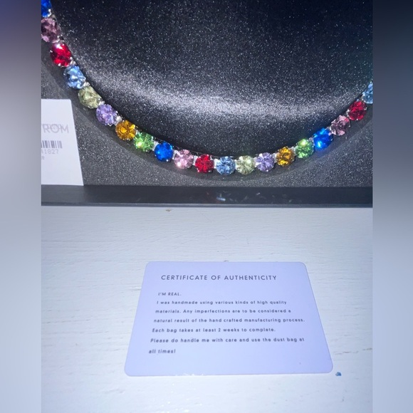 L’ALIGNI Eternity Rainbow Crystal Top Handle Bag-Black Rainbow - Picture 11 of 15